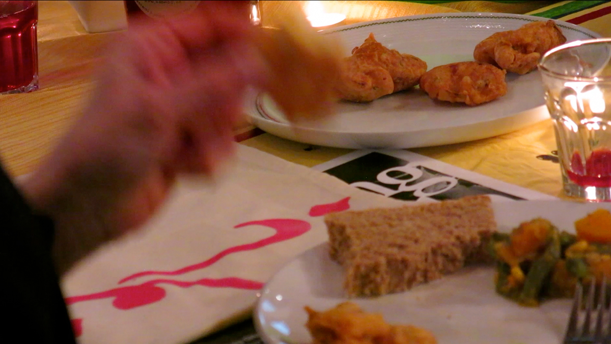 Eating Bannuck and Bajia Eating Bannuck and Bajia